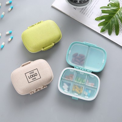 Portable Pill Box w/8 Sealed Compartments