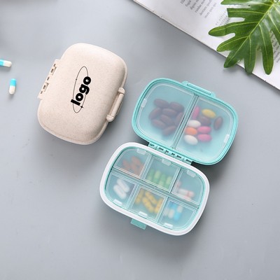 Portable Proof Wheat Straw Travel Pill Box