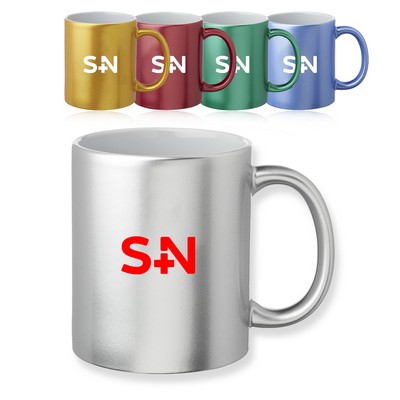 11 oz. Metallic Ceramic Custom Mugs