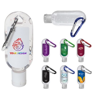 1 Oz. Antibacterial Hand Sanitizer Gel w/Carabiner