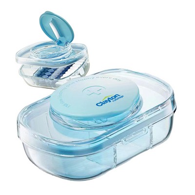 Pills Case Multiple Compartment With Pills Cutter